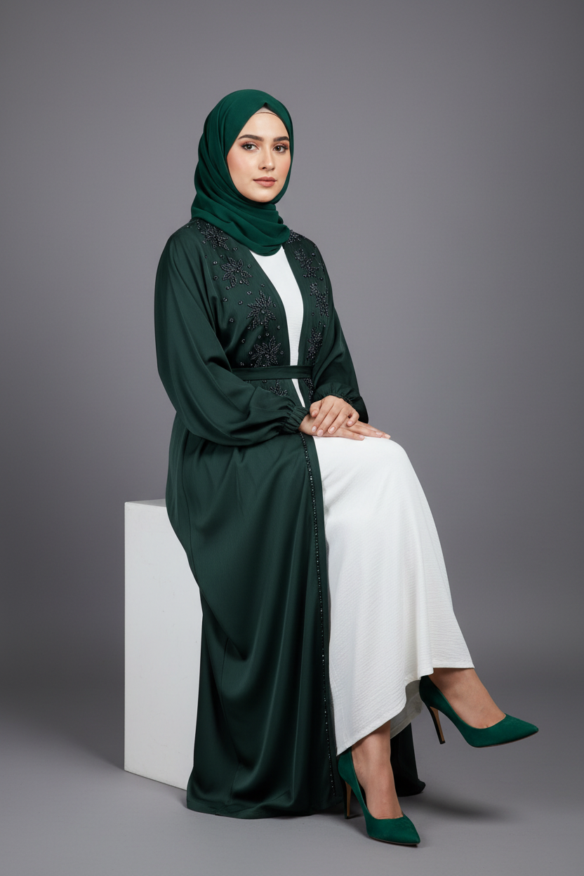 Verdant Elegance Abaya
